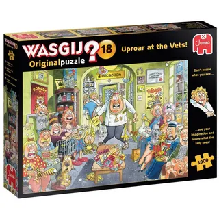 Jumbo Spiele Puzzle 1119801818 Wasgij Original 18 Uproar ar the Vets, 1000 Puzzleteile, Made in Europe bunt