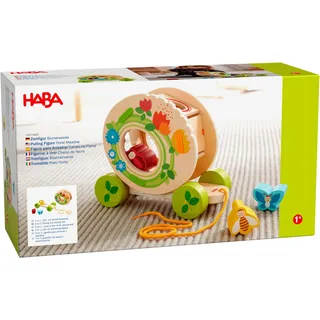 HABA Ziehfigur Blumenwiese, Holzspielzeug, Nachziehspielzeug, für Kinder ab 1 Jahr