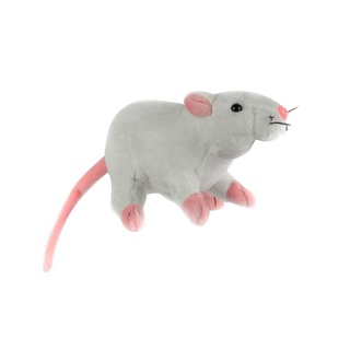 Kuscheltier Ratte 19cm weiß als süße Geschenkidee, Kostümzubehör oder Halloween-Deko