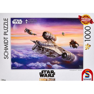 Schmidt Spiele 59954 Thomas Kinkade, Lucas Film, Mandalorian, The Escort, 1.000 Teile Puzzle, bunt, Einheitsgröße