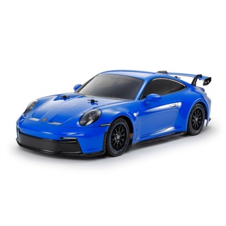 Tamiya 47496 1:10 RC Porsche 911 GT3 (992) Blau TT-02 - ferngesteuertes Auto, RC Fahrzeug, Modellbau, Bausatz zum Zusammenbauen, Hobby, Basteln, RC Modellbau