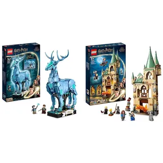 LEGO 76414 Harry Potter Expecto Patronum, 2 in 1 Hirsch und Wolf Figur & 76413 Harry Potter Hogwarts: Raum der Wünsche