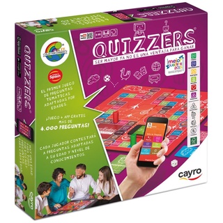 Cayro – Quizzer – ab 6 Jahren – Mobile App – Brettspiel – Kinder und Erwachsene – thematische Fragen, angepasst an das Alter des Spielers – 2 bis 4 Spieler