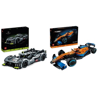 LEGO 42156 Technic Peugeot 9X8 24H Le Mans Hybrid Hypercar & 42141 Technic McLaren Formel 1 Rennwagen, Rennauto, Geschenkidee