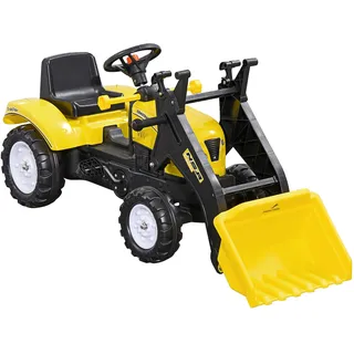 HOMCOM Trettraktor mit Schaufel schwarz, gelb L114 x B41 x H52cm