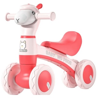 E-Commerce.Maschmann Laufrad Baby Laufrad Alpaka Design 4 Räder Kinder Balance Bike, Ohne Licht und Toneffekte rosa