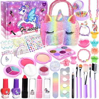 GUHAOOL Make-up-Set für Mädchen, 36 Stück Kinderschminke Set Mädchen Kinder Make Up Set, Waschbar Kinder Schminkset Mädchen Spielzeug,Weihnachts Geburtstags Geschenke für Mädchen 5 6 7 8 9 10 Jahre