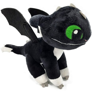 HTTYD Drachenzähmen leicht gemacht - Dragons - Plüsch Baby Drache schwarz mit grünen Augen 10"/26cm Super weiche Qualität (760017685)