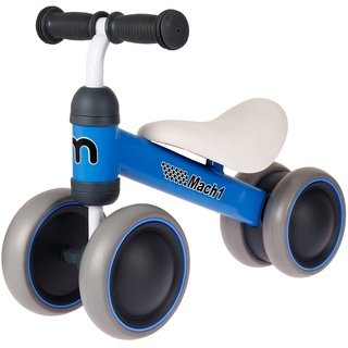 Mach1 Mini Kinder Kleinkinder Laufrad | von 1-3 Jahre | 4 weiche leise Räder | Lauflernrad Kinderlaufrad Rutscher (dunkelblau)