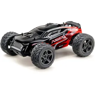 Absima RC-Auto Green Power High Speed Race Truck - Truggy POWER (inkl. Fahrakku und Ladegerät, fertig aufgebaut), mit 2,4 GHz Fernsteuerung rot|schwarz