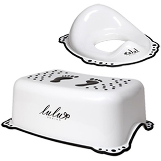 Maltex Baby-Toilettensitz 2 Teile SET Lulu Weiss - **WC AUFSATZ + HOCKER**, Für Kinder ab ca 18 Monaten IML-Technik BPA-frei weiß