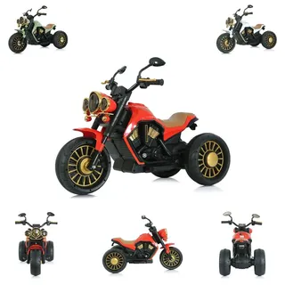 Chipolino Kinder Elektromotorrad Enduro Licht, Musik, 2 Motoren, bis 3 km/h, Farbe:rot