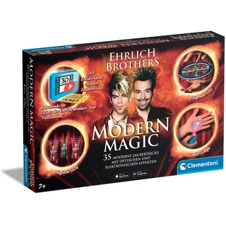 Clementoni 59050 Ehrlich Brothers Modern Magic, Zauberkasten für Kinder ab 7 Jahren, magisches Equipment für 35 moderne Zaubertricks, inkl. 3D Erklärvideos, ideal als Geschenk