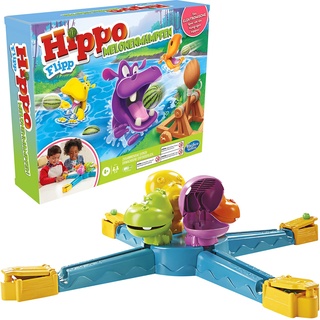 Play-Doh Hasbro E9707800 Hippo Flipp Melonenmampfen Spiel für Kinder ab 4 Jahren, elektronisches Vorschulspiel für 2 – 4 Spieler