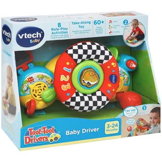 VTech 192503 Baby Interactive Soft Steering Wheel with Sounds and Phrases (English Version) 3+ Month
