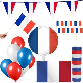 Frankreich Party Deko Set 83 tlg. Partyset Partydeko blau weiß rot