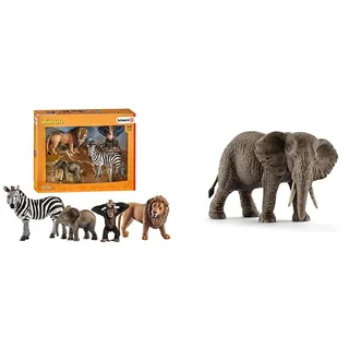SCHLEICH 42387 - Wild Life Starter-Set & 14761 - Afrikanische Elefantenkuh