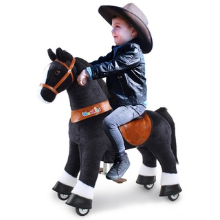 PonyCycle Reittier WondeRides Reitpferd Schaukelpferd mit Rädern Plüsch-Pony Aufsitzen, mit Rollen; Tragfähigkeit 0-25 kg schwarz