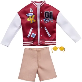 Barbie Fashion Pack – HJT25 – Kleidung für Ken Puppen – Bomberjacke, Shorts, Sonnenbrille