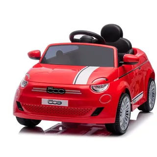 Chipolino Kinder Elektroauto Fiat 500 Fernbedienung, Sicherheitsgurt, MP3, USB rot