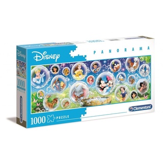 Clementoni 39515 Panorama Disney Classic – Puzzle 1000 Teile ab 9 Jahren, Erwachsenenpuzzle mit Panoramabild, Geschicklichkeitsspiel für die ganze Familie, ideal als Wandbild