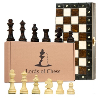 Schachspiel magnetisch Schach Schachbrett Holz 27 x 27 cm - Chess Board Set Reiseschach klappbar mit Schachfiguren