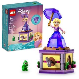 LEGO Disney Prinzessin Twirling Rapunzel Gebäude Spielzeug 43214, mit Diamant-Kleid Mini-Puppe und Pascal Die Chamäleon Figur, Wind Up Spielzeug Rapunzel, Disney Sammelspielzeug für Mädchen & Jungen