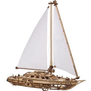 UGEARS Serenitys Traum Segelschiff Modellbausatz - Holzpuzzle Erwachsene 3D Schiff - Modellschiff Bausatz Holz - Segelboot Schiff für DIY Liebhaber - 3D Puzzle Holz Erwachsene Bausatz