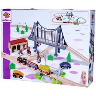 Eichhorn Spielzeugeisenbahn-Set Eisenbahn Set Brücke mit Zug 55 Teile 100006204
