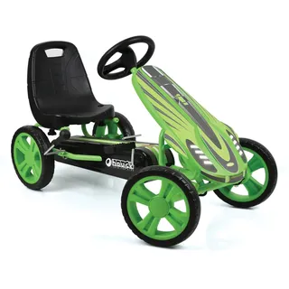 hauck Go-Kart Speedster für Kinder ab 4 Jahren bis 50 kg Köpergröße 90-110 cm, Tretauto mit Handbremse, verstellbarem Sitz, Vor- und Rückwärtsgang, Pedalantrieb, EVA Rreifen (Green)