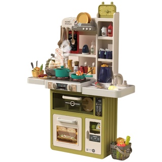 Kinderküche mit 63 tlg. Zubehör, Spülbecken, Kinderherd, Licht, Sound, Spielzeugküche - Die Spielküche Jenny in Grün ist perfekt für Kids ab 3 Jahren