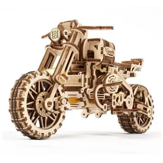 UGEARS Modellbausatz 70137 - Motorrad Scrambler UGR-10 - 380 Bauteile braun