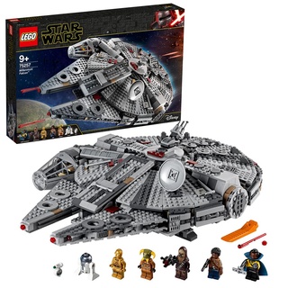 LEGO 75257 Star Wars Millennium Falcon Raumschiff Bauset mit Finn, Chewbacca, Lando Calrissian, Boolio, C-3PO, R2-D2 und D-O, Der Aufstieg Skywalke...