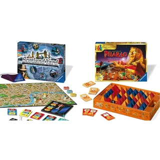 Ravensburger Scotland Yard, Brettspiel, Gesellschafts- und Familienspiel, für Kinder und Erwachsene & Der zerstreute Pharao - Gesellschaftsspiel für die ganze Familie, für Erwachsene und Kinder