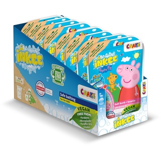 Craze INKEE SURPRISE | 8er Set Peppa Pig Badekugeln Kinder mit Überraschung, Peppa Wutz Spielzeug für die Badewanne, mit Erdbeer-Duft & Schaumstoff-Effekt
