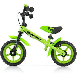 LeNoSa Laufrad 10 Zoll Metall Balance Bike • Lauflernrad mit Bremse • Alter 2+ grün