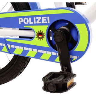 Bachtenkirch Kinderfahrrad Polizei 14 Zoll kristall-weiß/blau/neon