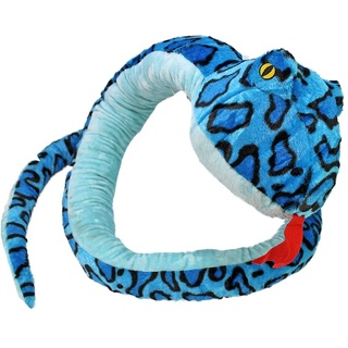 BEMIRO Kuscheltier Schlange blau XXL - ca. 240 cm, flauschig weich, Schlange Kuscheltier, Schlange Plüschtier, Schlange Kuscheltier XXL, Plüsch Schlange, Kuscheltier Schlange
