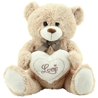 Sweety-Toys Kuscheltier Sweety Toys 9008 Teddy Teddybär Plüschbär 60 cm mit Herz LOVE beige