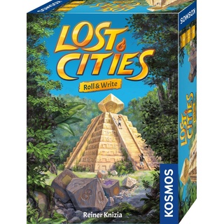 KOSMOS 680589 Lost Cities - Roll & Write, Das beliebte Abenteuer-Spiel als Würfelspiel mit Spielblock und sechs Würfel, für 2 bis 5 Personen, Gesellschaftsspiel für Erwachsene und Kinder ab 8 Jahre