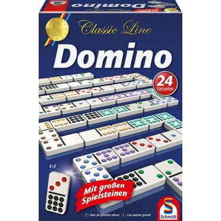 Schmidt Spiele Spiel Classic Line, Domino, mit extra großen Spielsteinen bunt