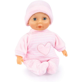 Bayer Design 92802AT My First Baby 28cm, Babypuppe, Weichkörperpuppe mit Schlafaugen, sehr handlich, niedliches Outfit, rosa