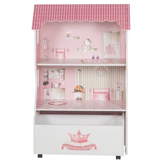 roba® Puppenhaus »Spielregal & Puppenhaus«, (64x 32x 102 cm), inkl. Aufbewahrungsbox für Spielzeug weiß
