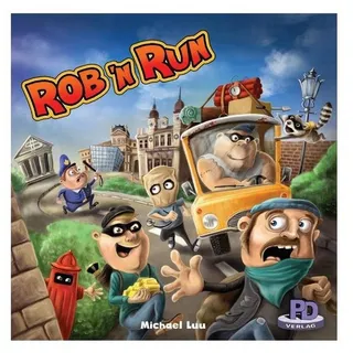 PD-Verlag Spiel, Familienspiel PDVD1017 - Rob n Run, Brettspiel, für 2-5 Spieler, ab 10 Jahren, Kooperative Spiel bunt