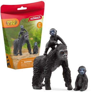 schleich 42601 Flachland Gorilla Familie, für Kinder ab 3+ Jahren, WILD LIFE - Spielfigur
