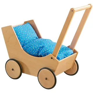 Haba Babypuppe Puppenwagen, natur