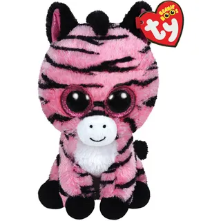 TY 36147 36147-Zoey-Zebra mit Glitzeraugen, Plüschtier, 15 cm, pink