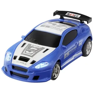 Reely RC-Auto Reely Mini Racer Blau-Weiß Brushed 1:64 RC Modellauto Elektro Straßen blau