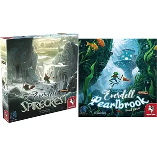 Pegasus Spiele 57603G Everdell: Spirecrest & 57604G Everdell: Pearlbrook, 2. Edition (deutsche Ausgabe), M