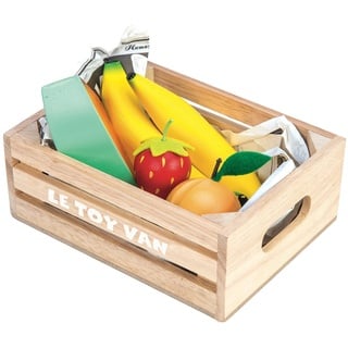 Le Toy Van – Honeybee Market Obstkiste „5 am Tag“ aus Holz | Supermarkt-Rollenspiel Lebensmittelladen, TV183